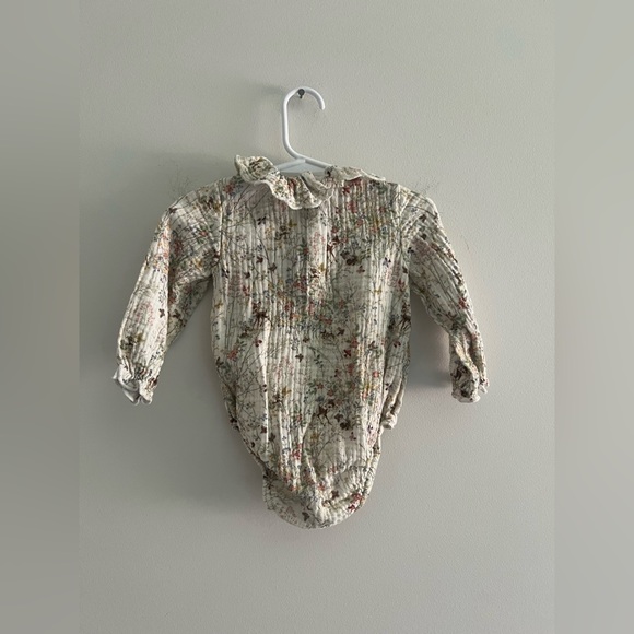 H&M Disney Bambi Woodland Floral Baby Romper Organic Cotton 9M Cottagecore - Picture 4 of 4